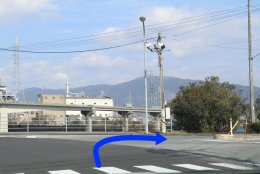 三田尻港から乗り場への入り方の写真